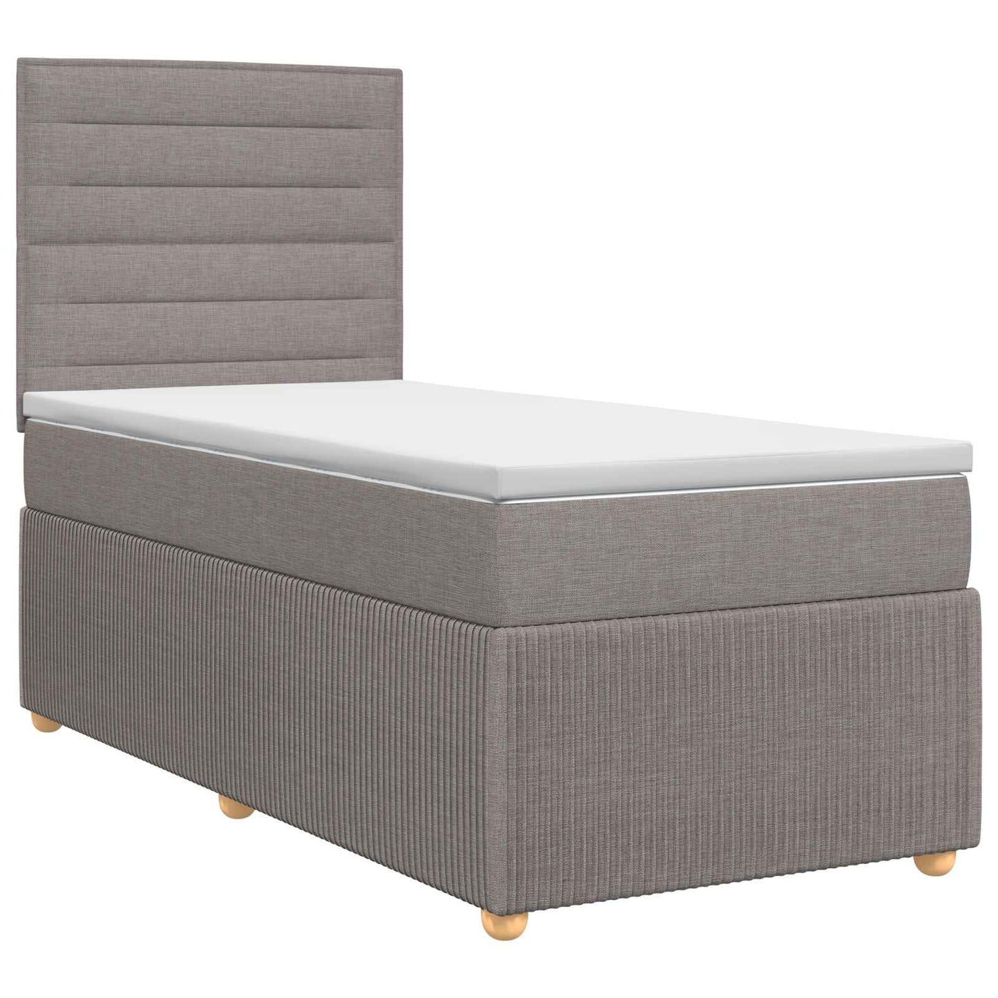 Boxspringbett mit Matratze mit Kopfteil Taupe 90 x 200 cm Stoff