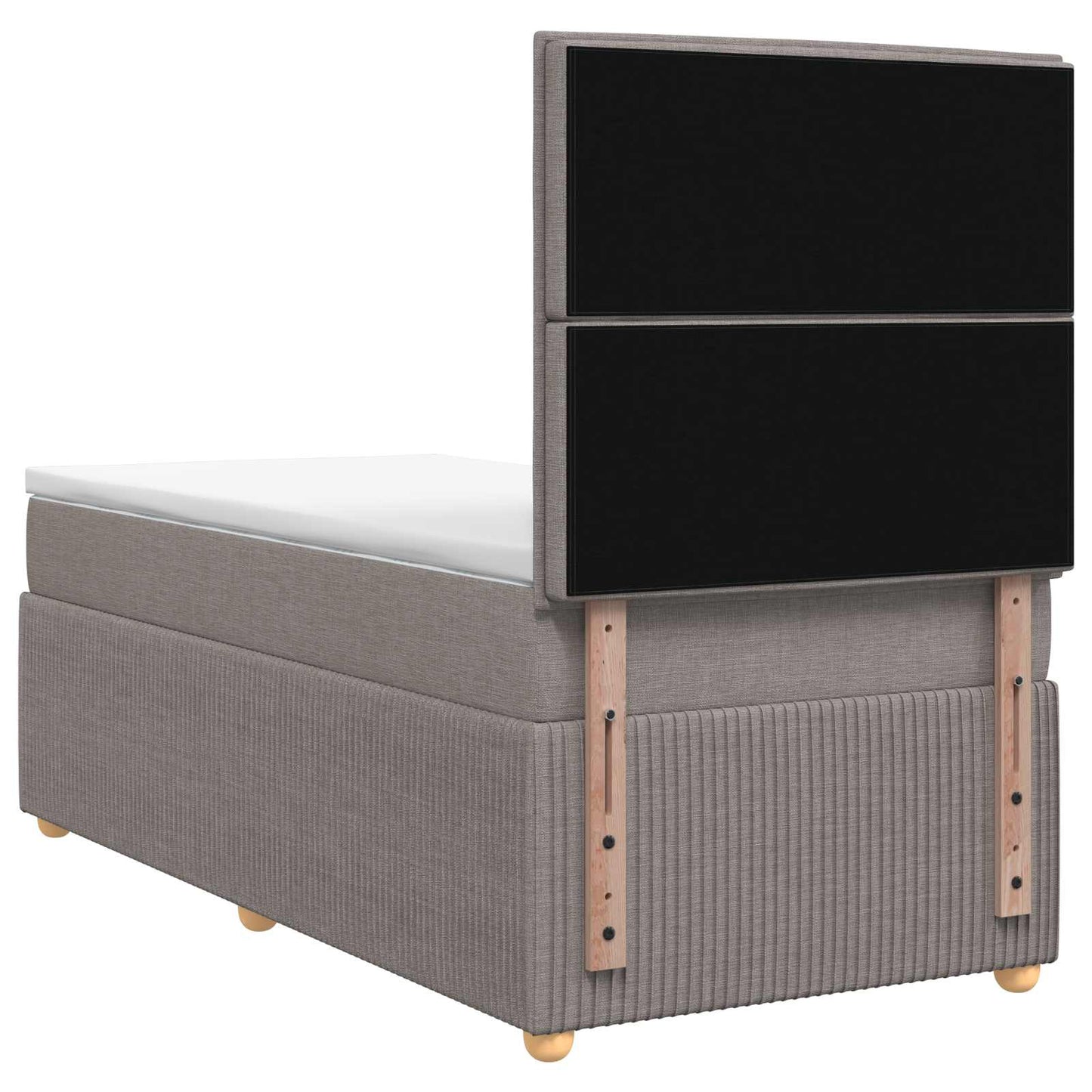 Boxspringbett mit Matratze mit Kopfteil Taupe 90 x 200 cm Stoff