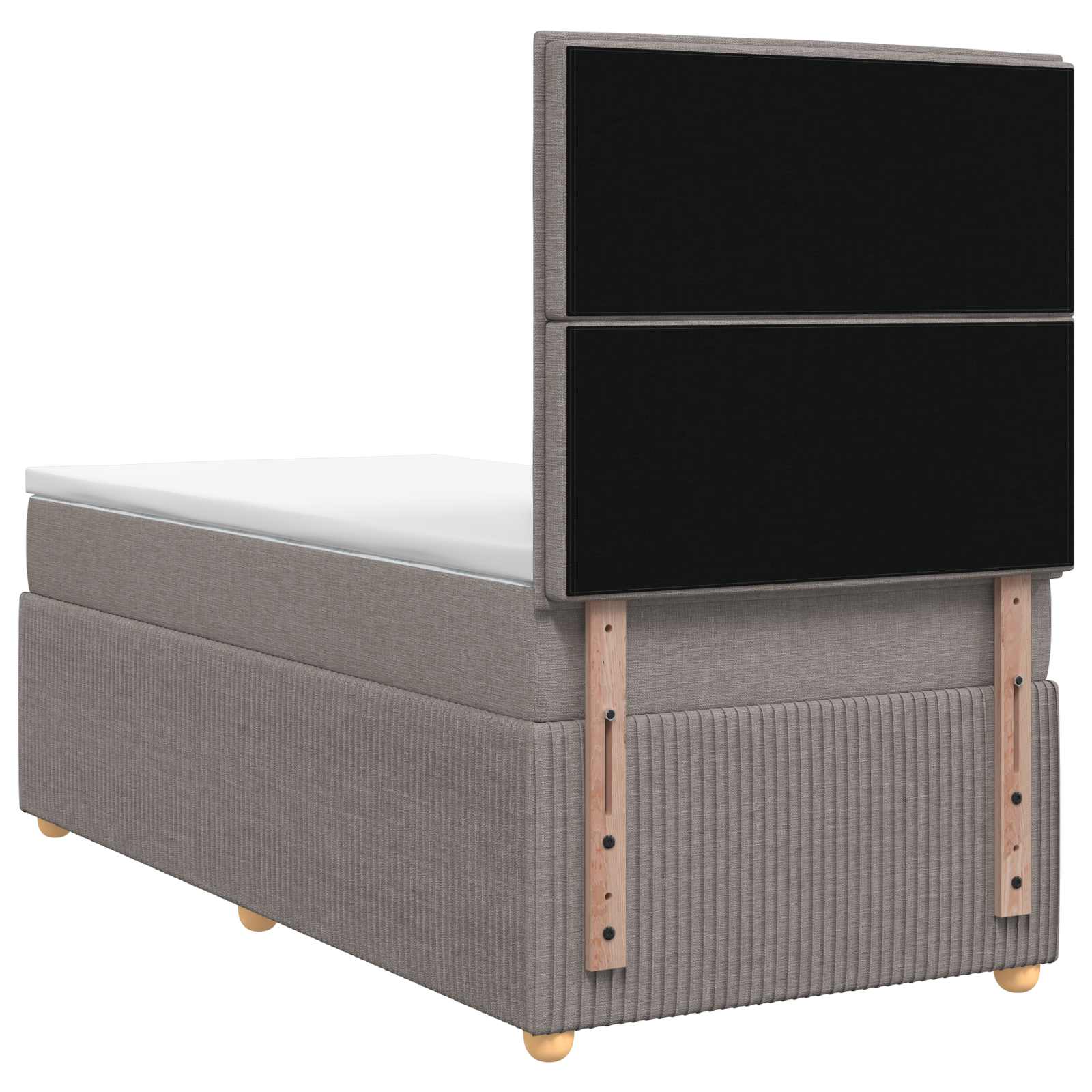 Boxspringbett mit Matratze mit Kopfteil Taupe 90 x 200 cm Stoff