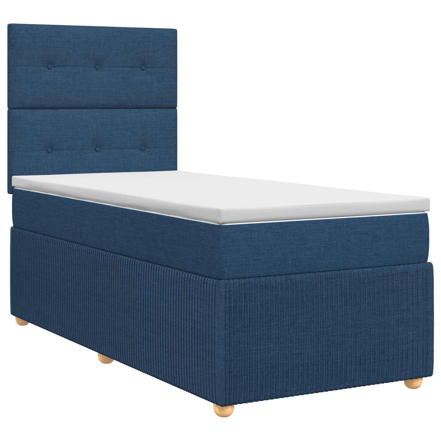 Boxspringbett mit Matratze mit Kopfteil Blau 90 x 200 cm Stoff