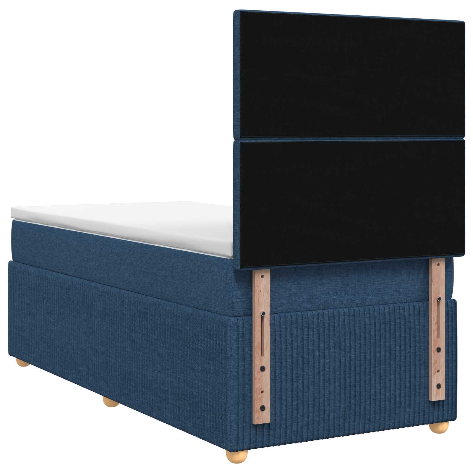Boxspringbett mit Matratze mit Kopfteil Blau 90 x 200 cm Stoff