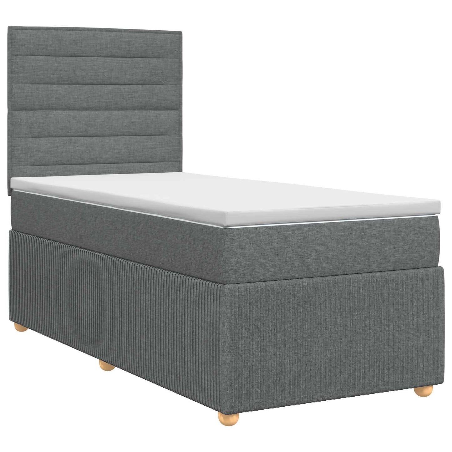 Boxspringbett mit Matratze Dunkelgrau 100 x 200 cm Stoff