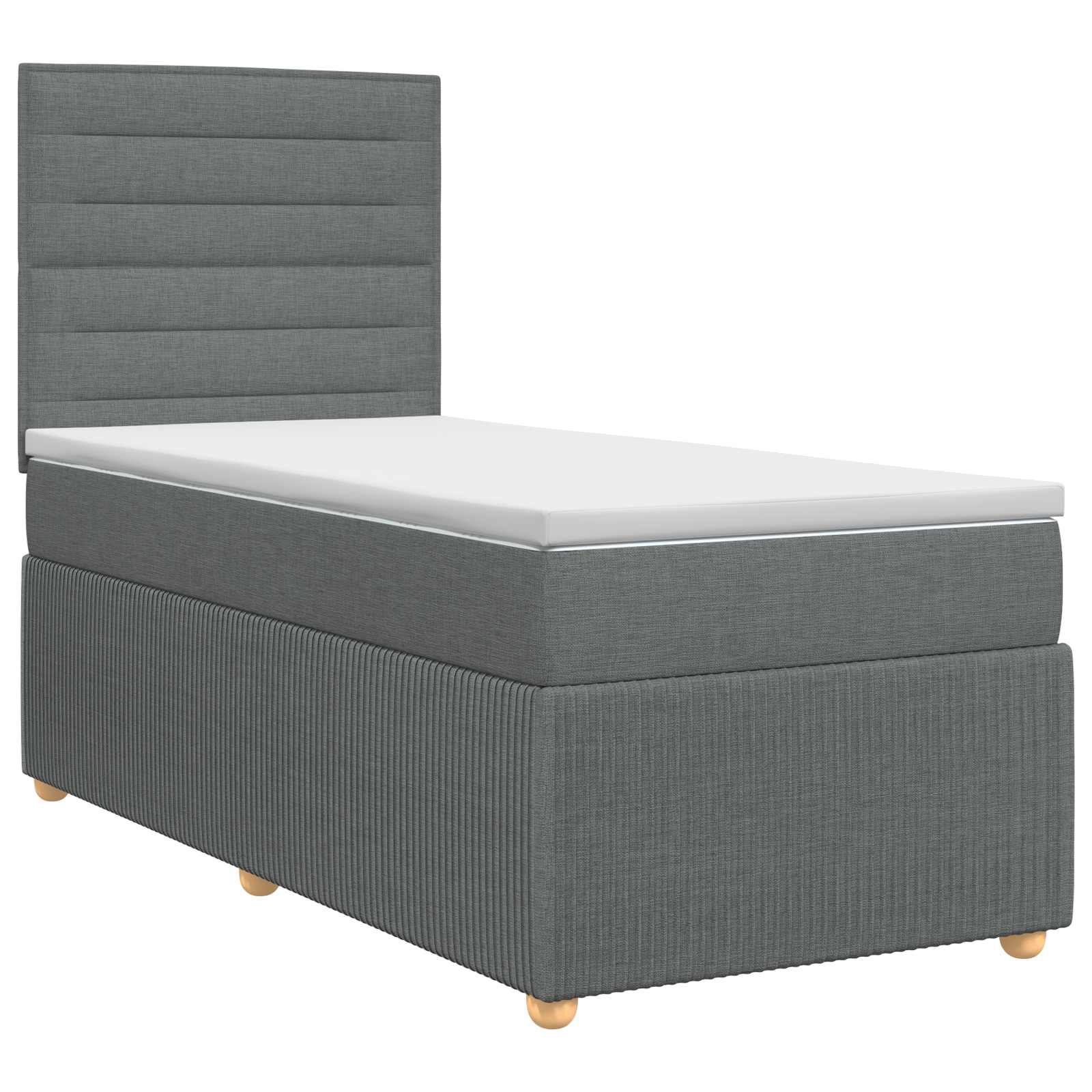 Boxspringbett mit Matratze Dunkelgrau 100 x 200 cm Stoff