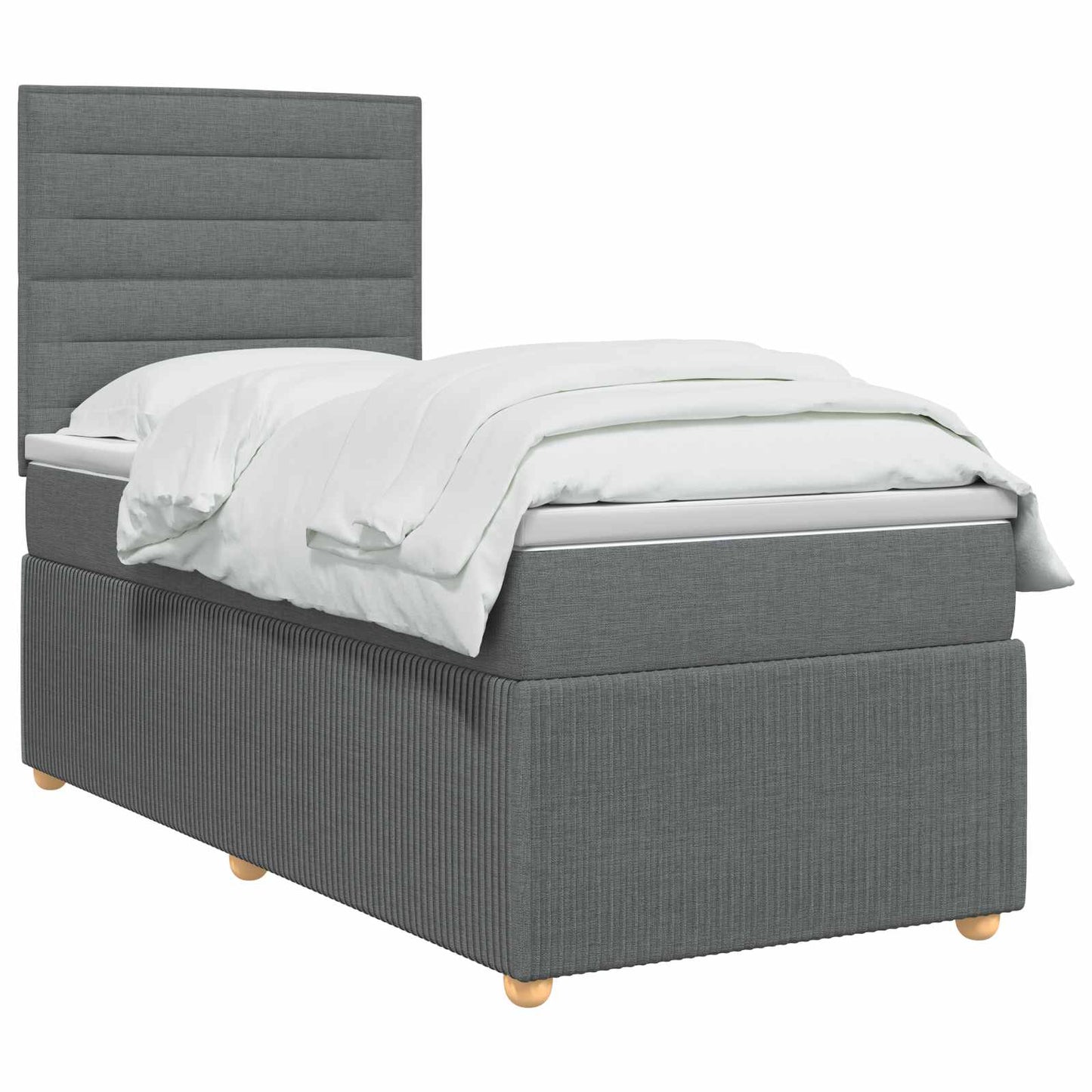 Boxspringbett mit Matratze Dunkelgrau 100 x 200 cm Stoff