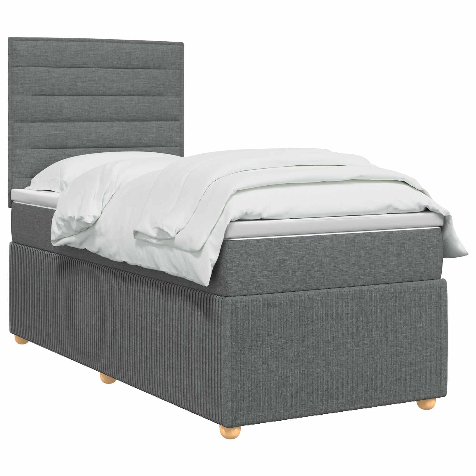 Boxspringbett mit Matratze Dunkelgrau 100 x 200 cm Stoff