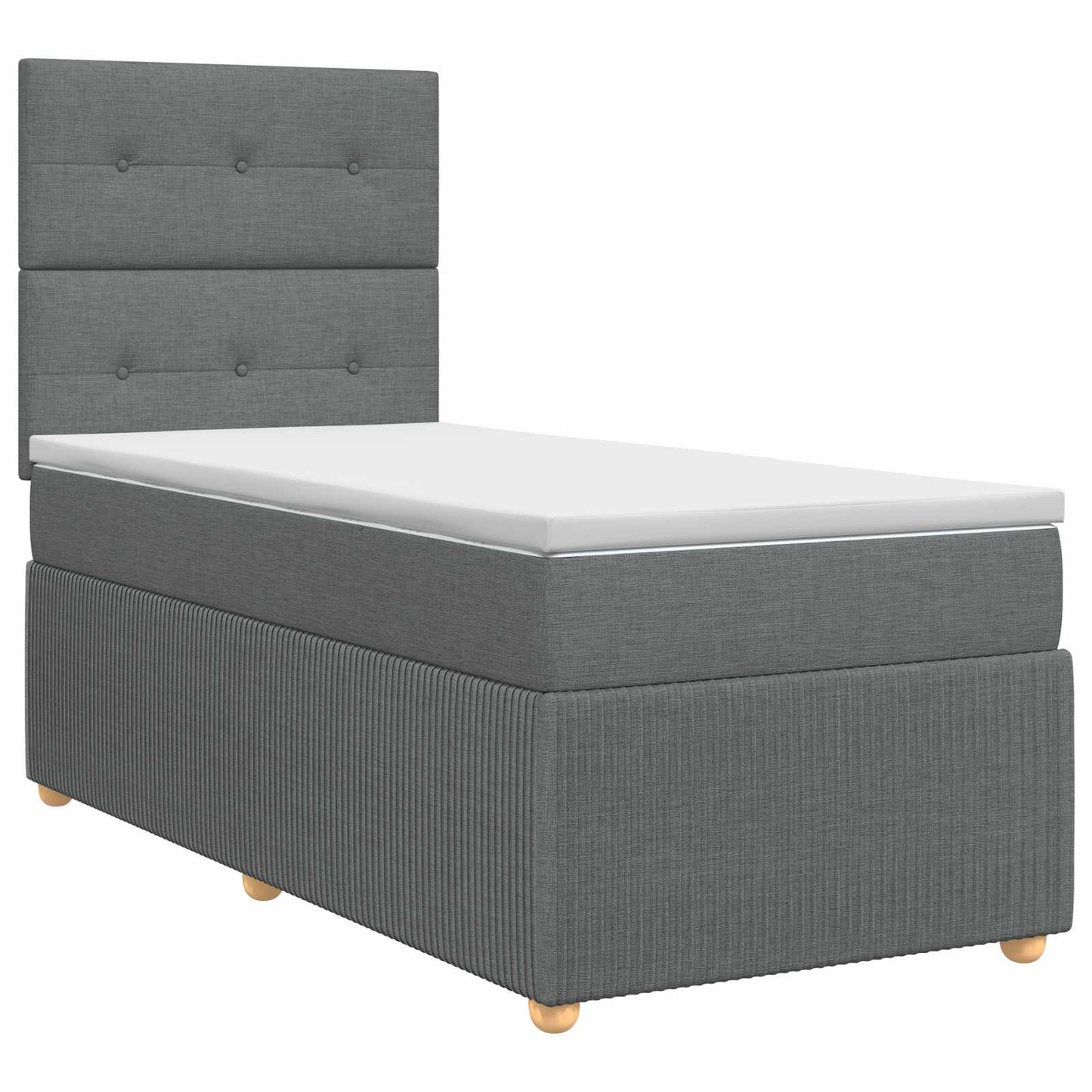 Boxspringbett mit Matratze Dunkelgrau 100 x 200 cm Stoff