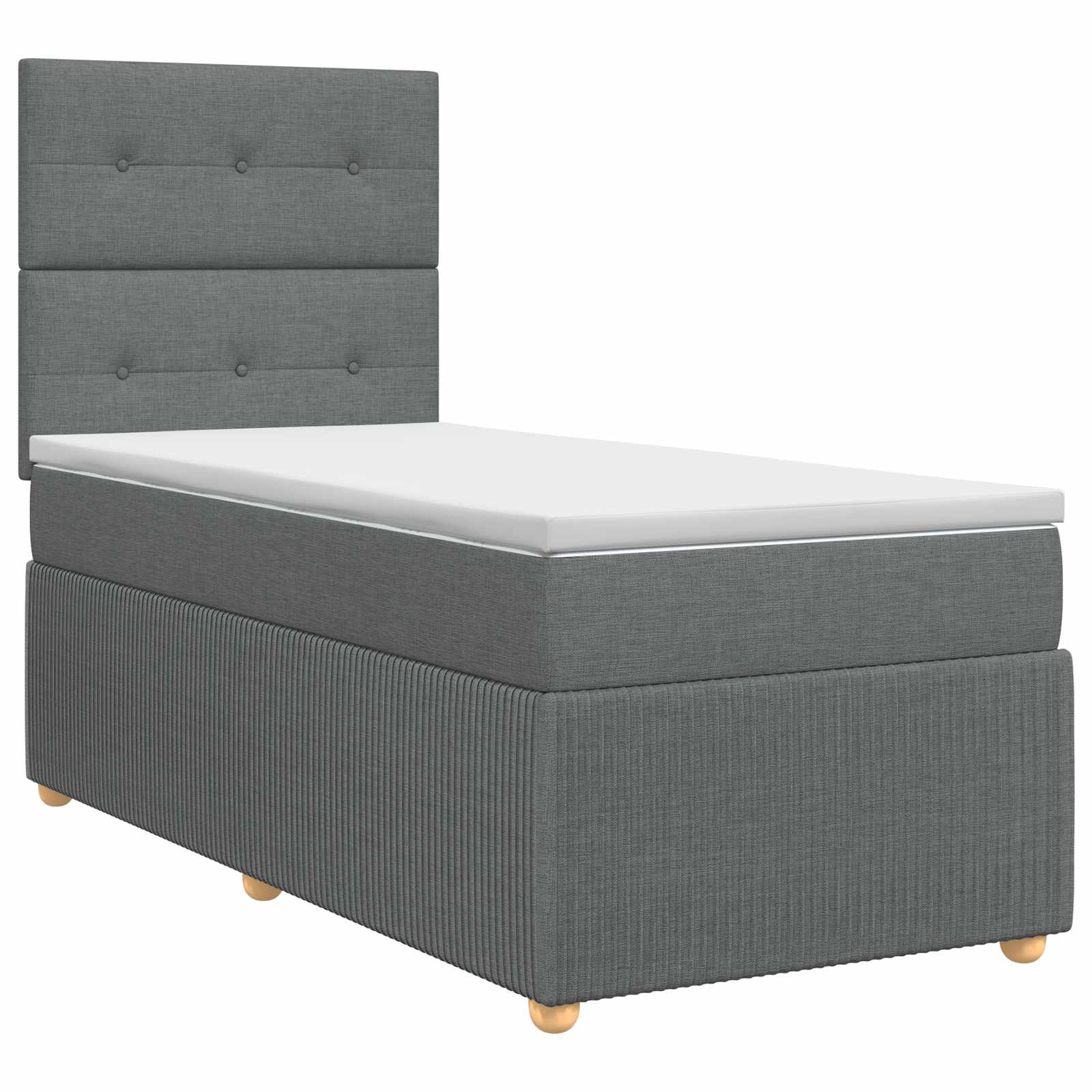 Boxspringbett mit Matratze Dunkelgrau 100 x 200 cm Stoff