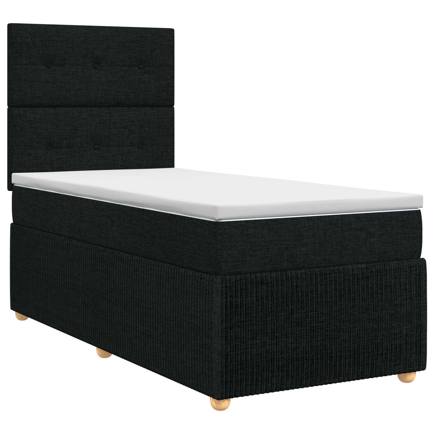 Boxspringbett mit Matratze Schwarz 100 x 200 cm Stoff