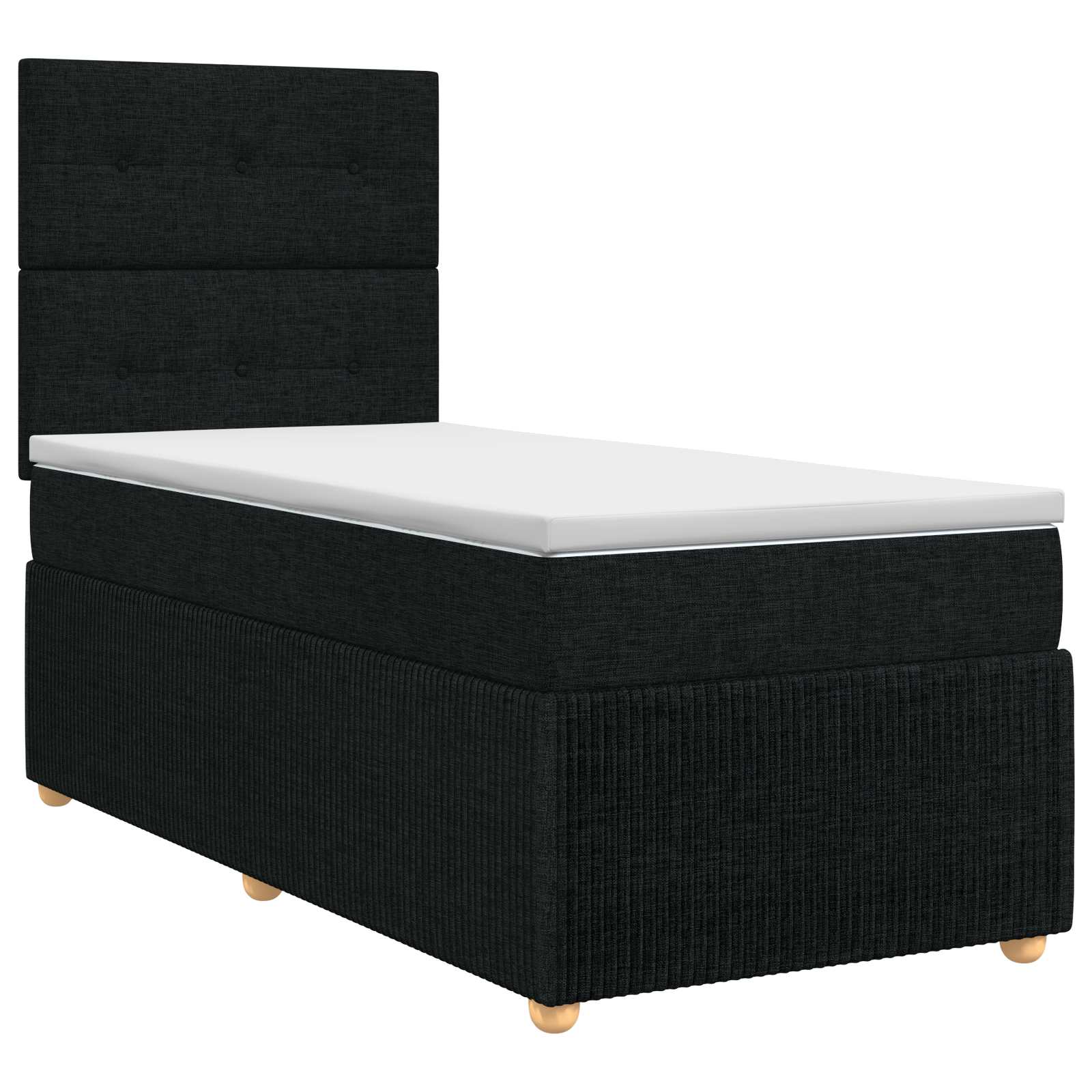 Boxspringbett mit Matratze Schwarz 100 x 200 cm Stoff