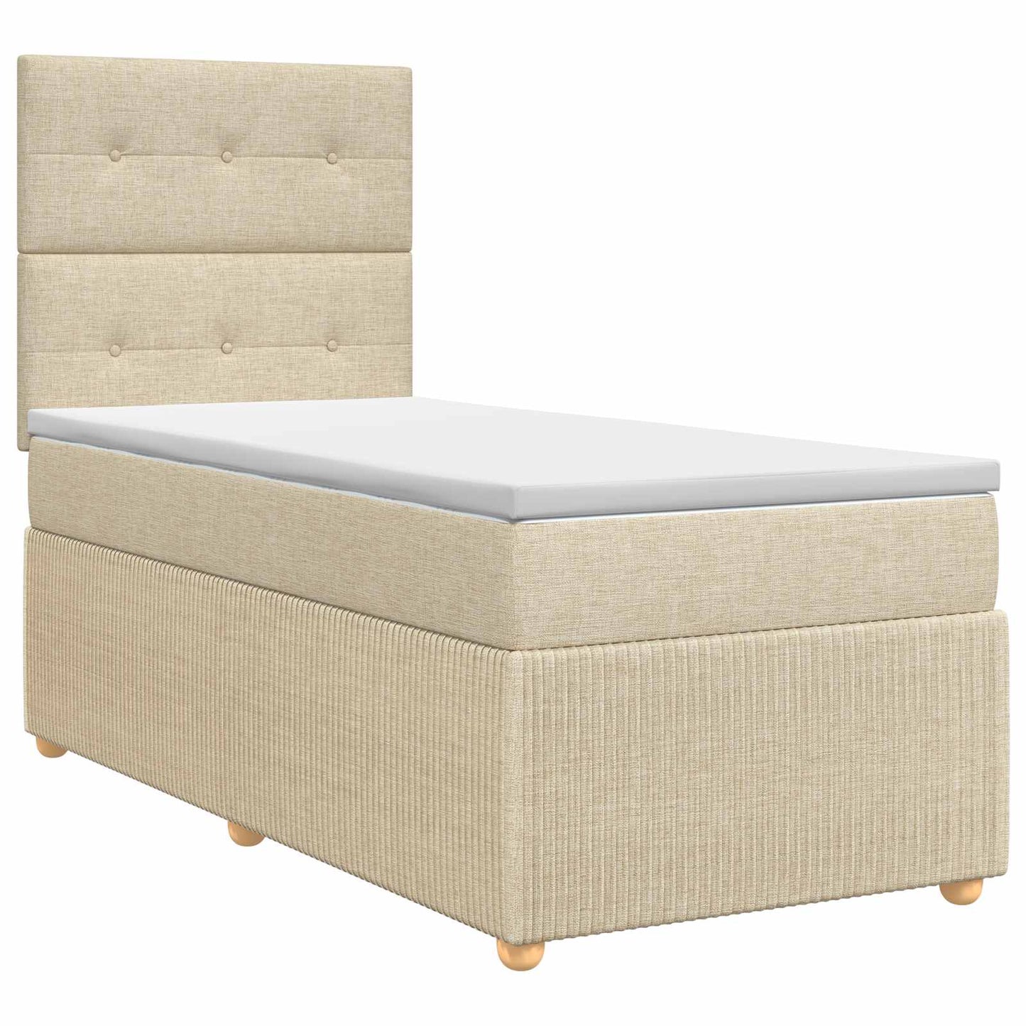 Boxspringbett mit Matratze Creme 100 x 200 cm Stoff