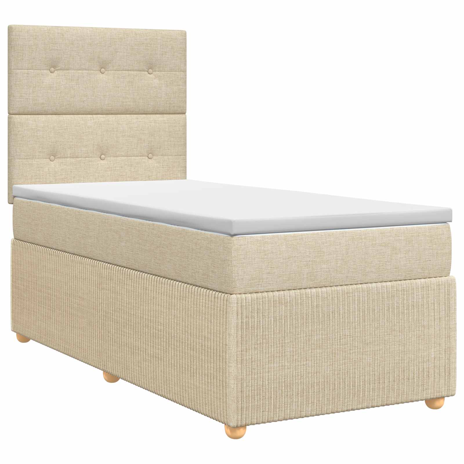 Boxspringbett mit Matratze Creme 100 x 200 cm Stoff