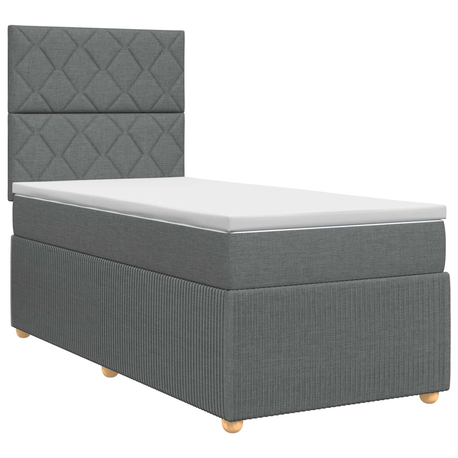 Boxspringbett mit Matratze Dunkelgrau 100 x 200 cm Stoff