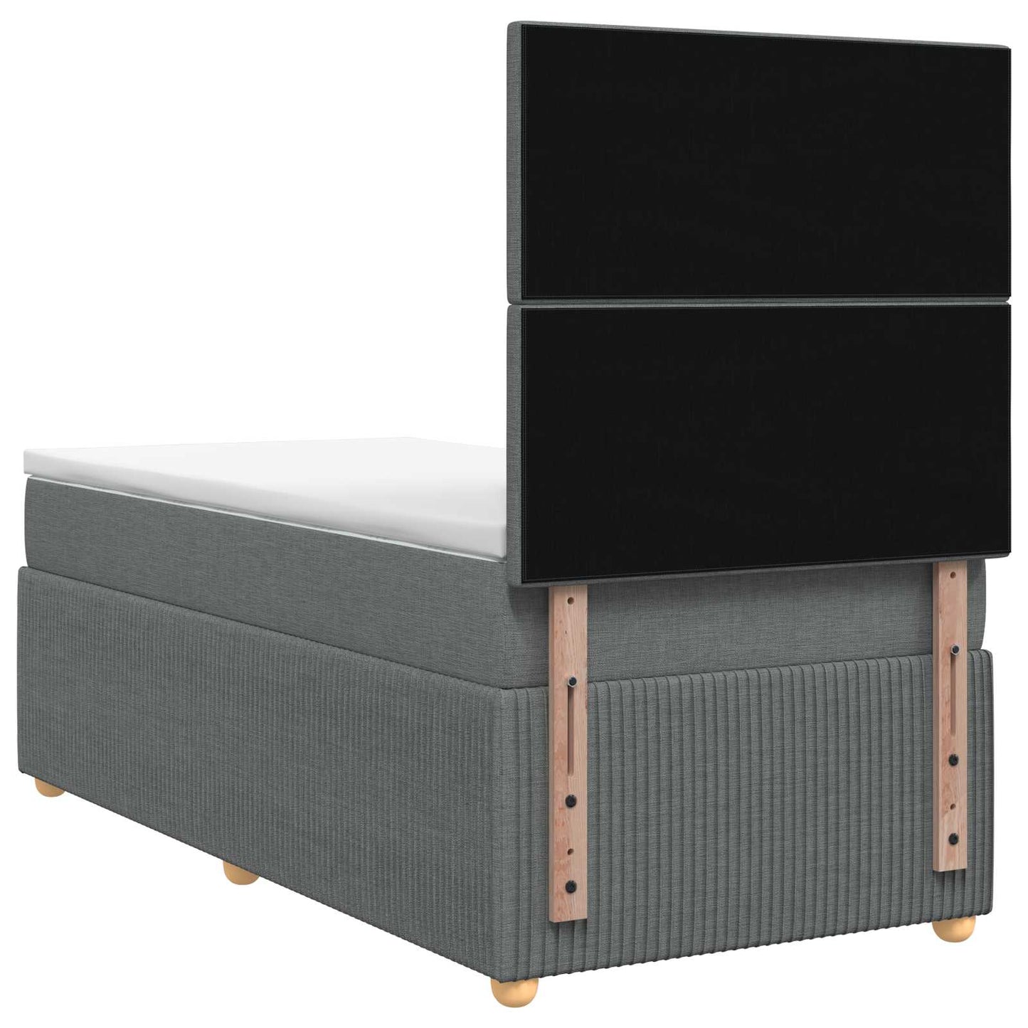 Boxspringbett mit Matratze Dunkelgrau 100 x 200 cm Stoff