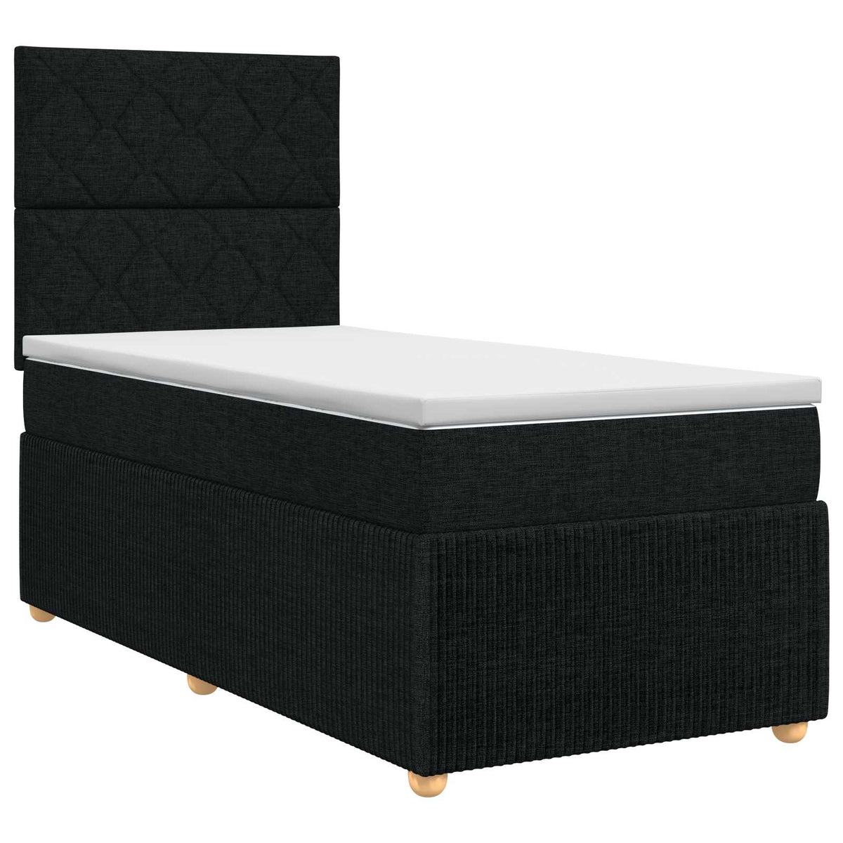 Boxspringbett mit Matratze Schwarz 100 x 200 cm Stoff