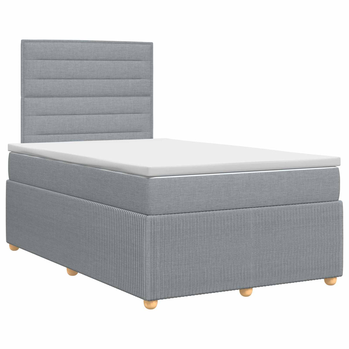 Boxspringbett mit Matratze Hellgrau 120 x 190 cm Stoff