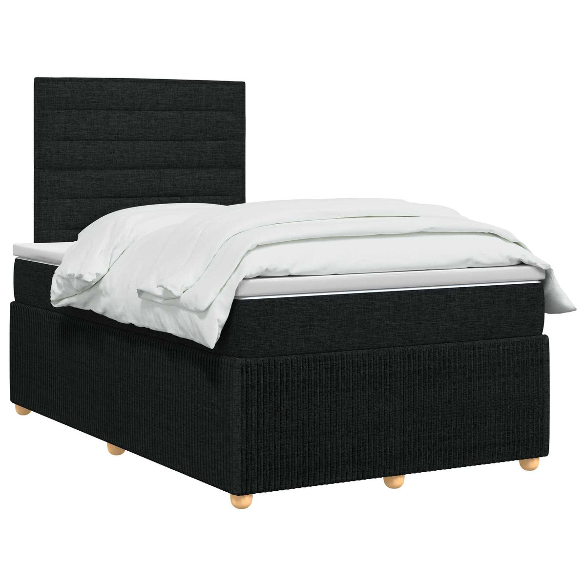 Boxspringbett mit Matratze Schwarz 120 x 190 cm Stoff