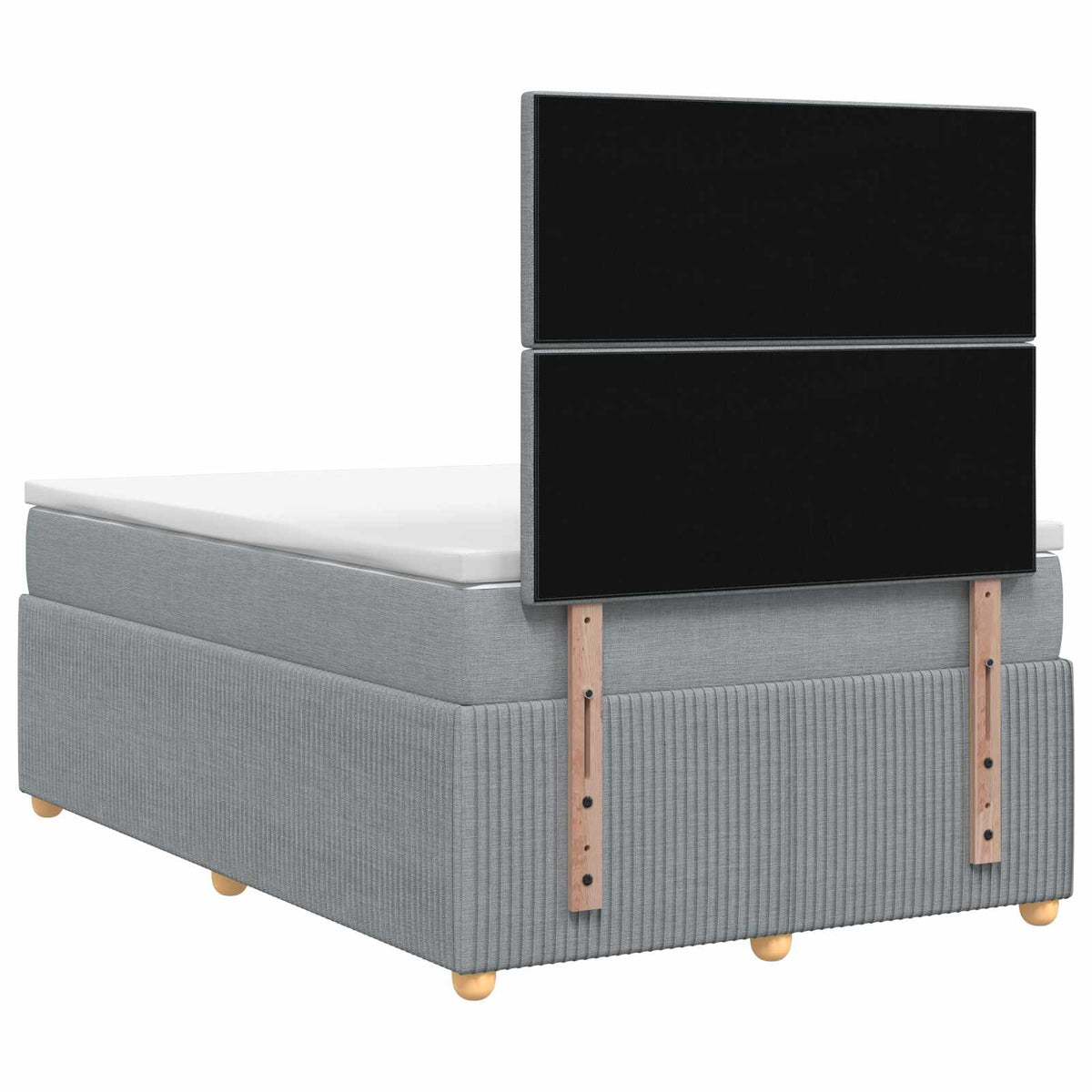 Boxspringbett mit Matratze Hellgrau 120 x 190 cm Stoff