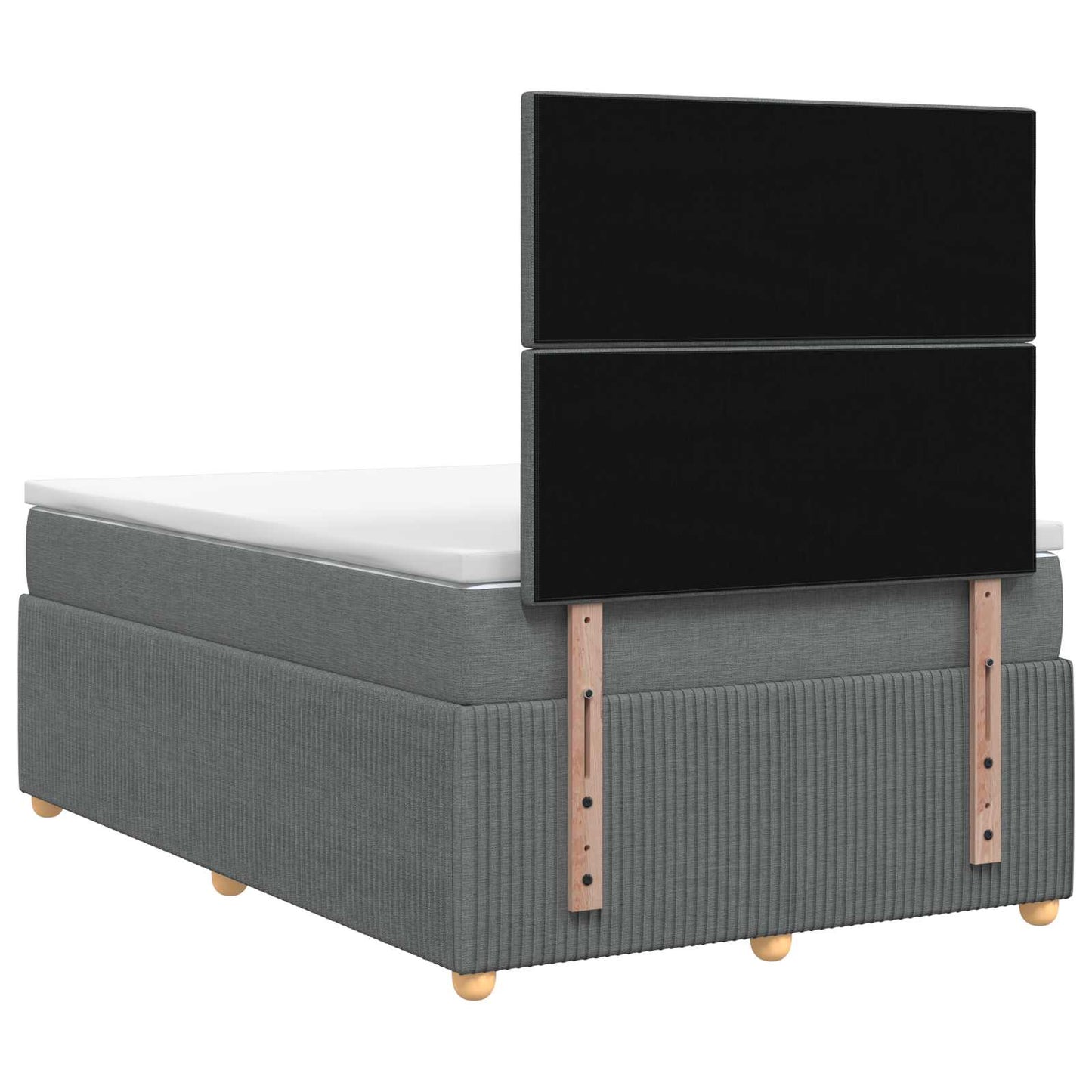 Boxspringbett mit Matratze Dunkelgrau 120 x 190 cm Stoff