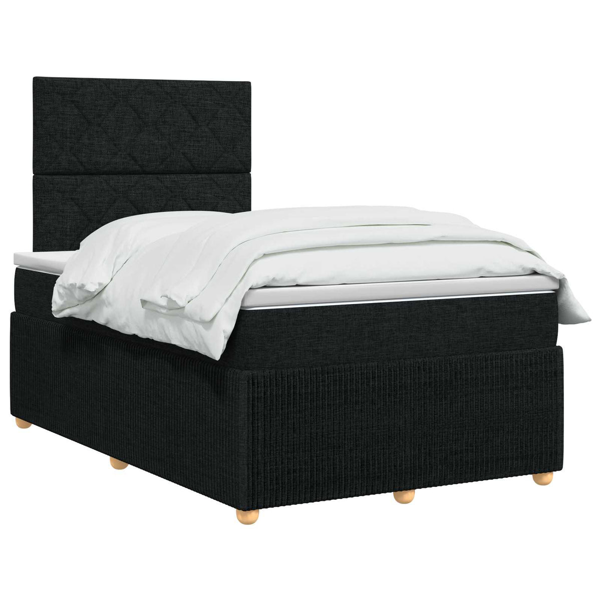 Boxspringbett mit Matratze Schwarz 120 x 190 cm Stoff