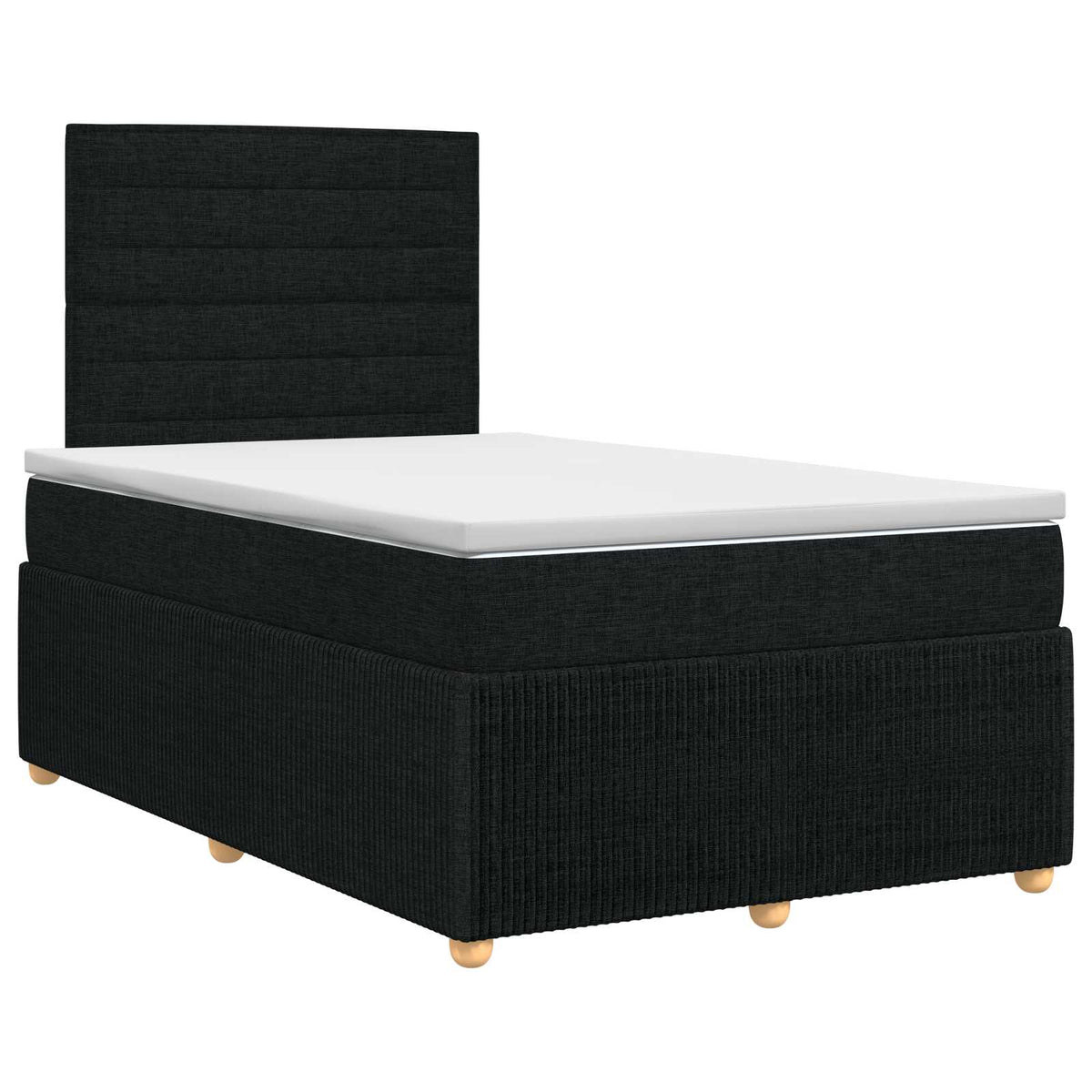 Boxspringbett mit Matratze Schwarz 120 x 200 cm Stoff