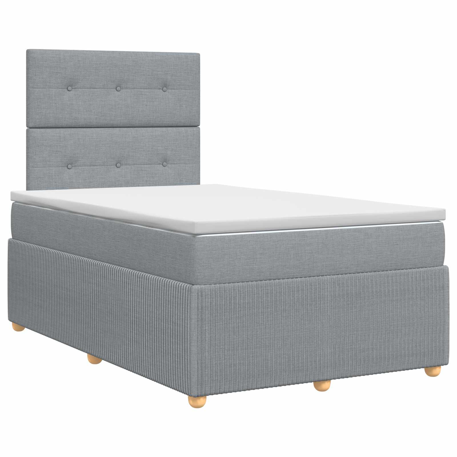 Boxspringbett mit Matratze Hellgrau 120 x 200 cm Stoff