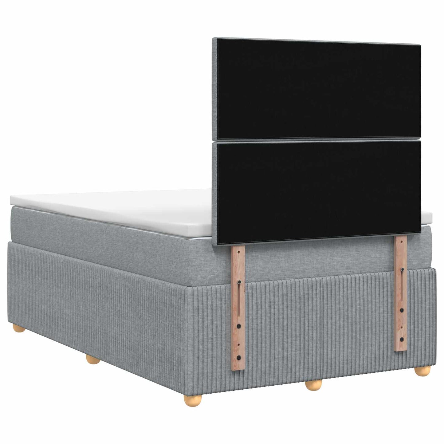 Boxspringbett mit Matratze Hellgrau 120 x 200 cm Stoff