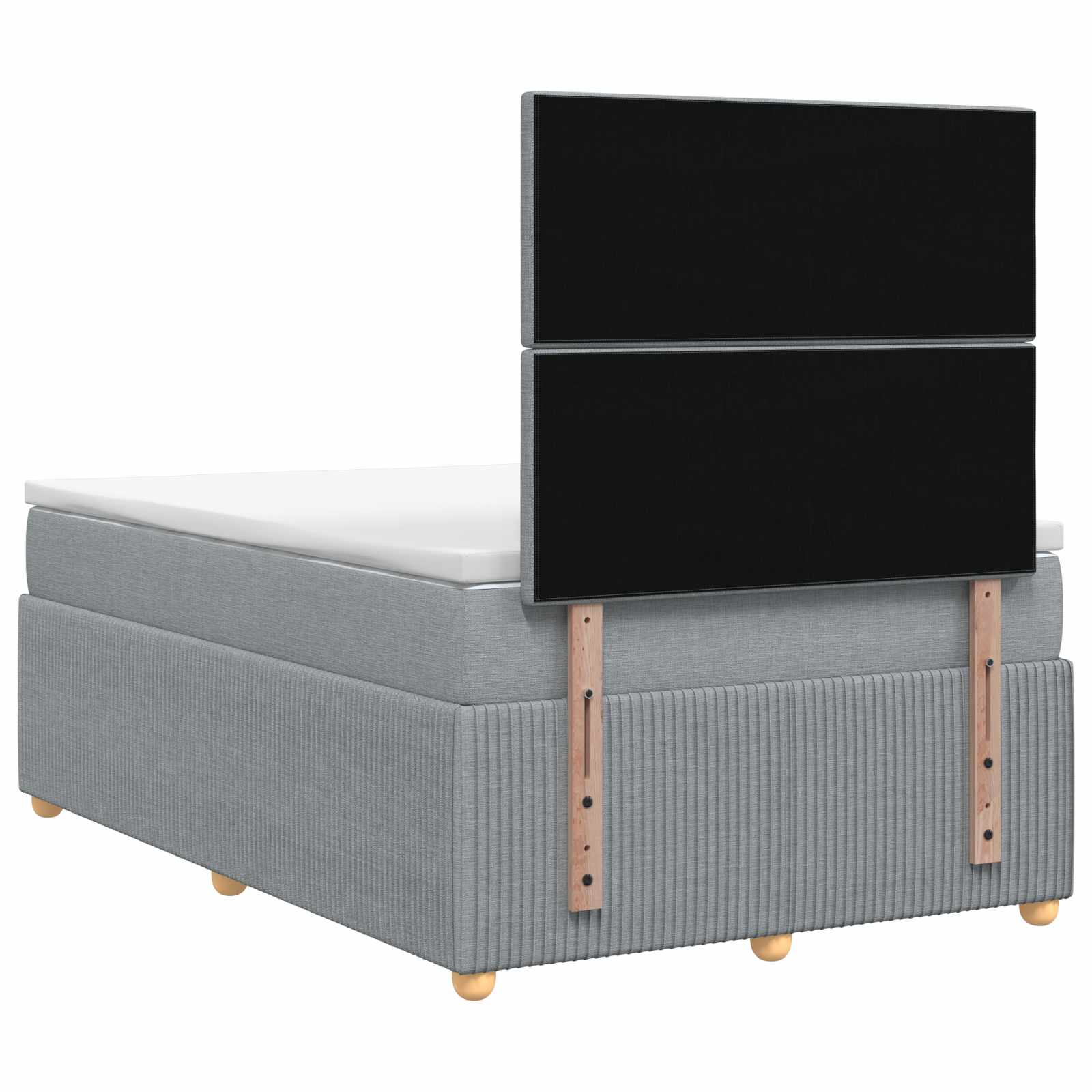 Boxspringbett mit Matratze Hellgrau 120 x 200 cm Stoff