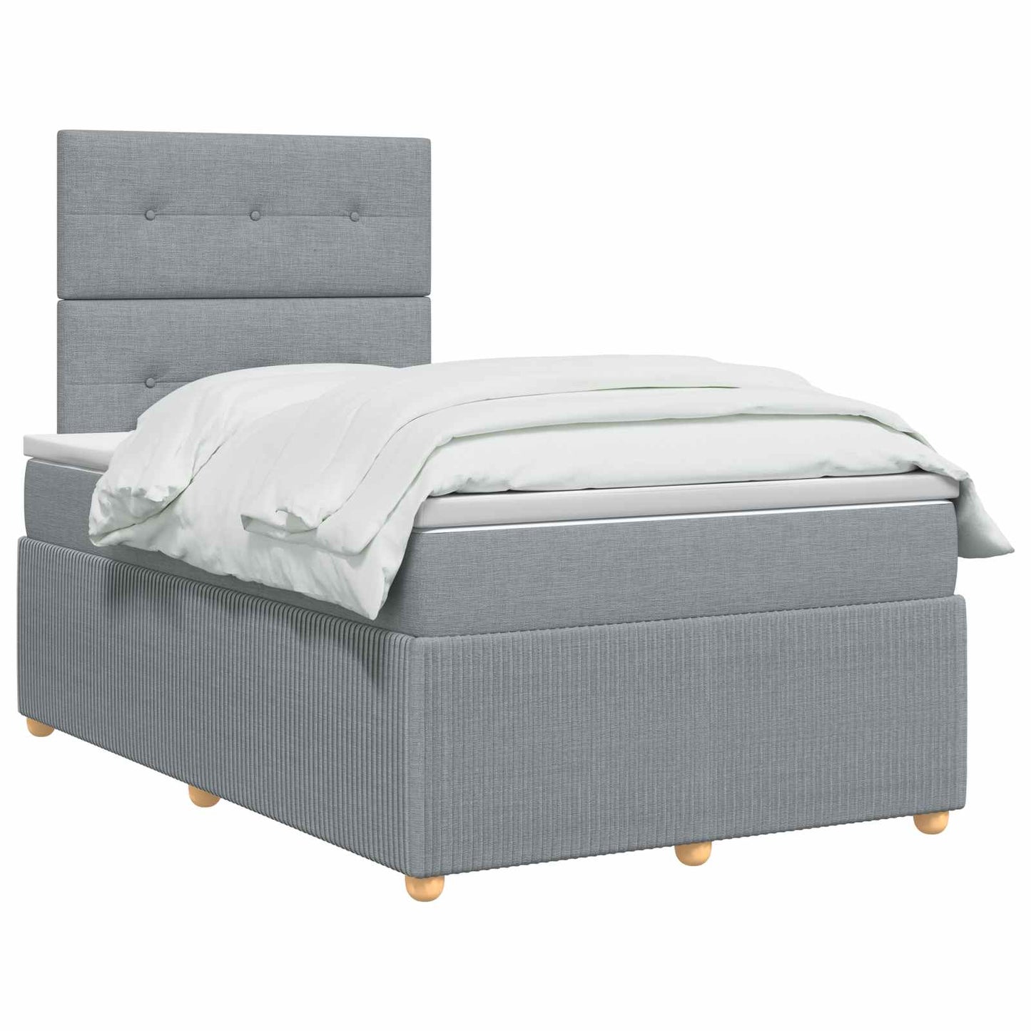 Boxspringbett mit Matratze Hellgrau 120 x 200 cm Stoff