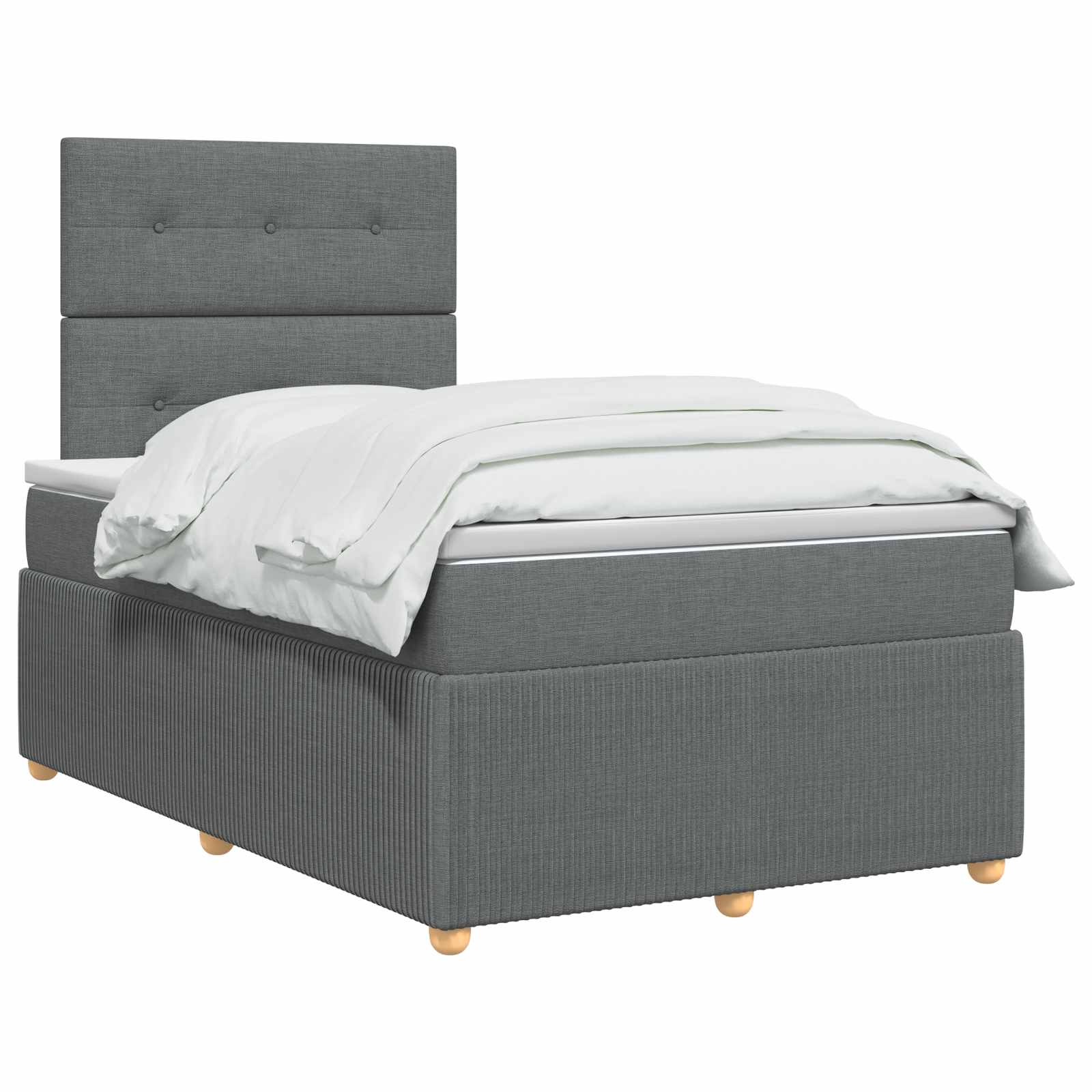 Boxspringbett mit Matratze Dunkelgrau 120 x 200 cm Stoff