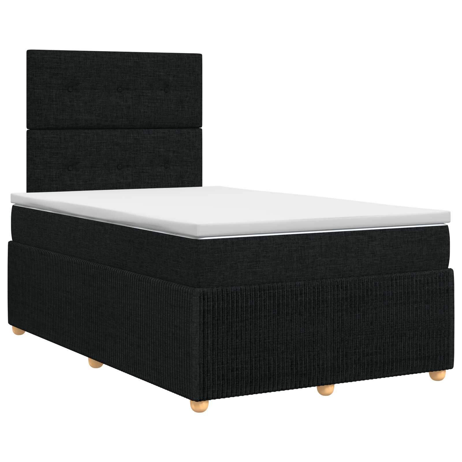 Boxspringbett mit Matratze Schwarz 120 x 200 cm Stoff