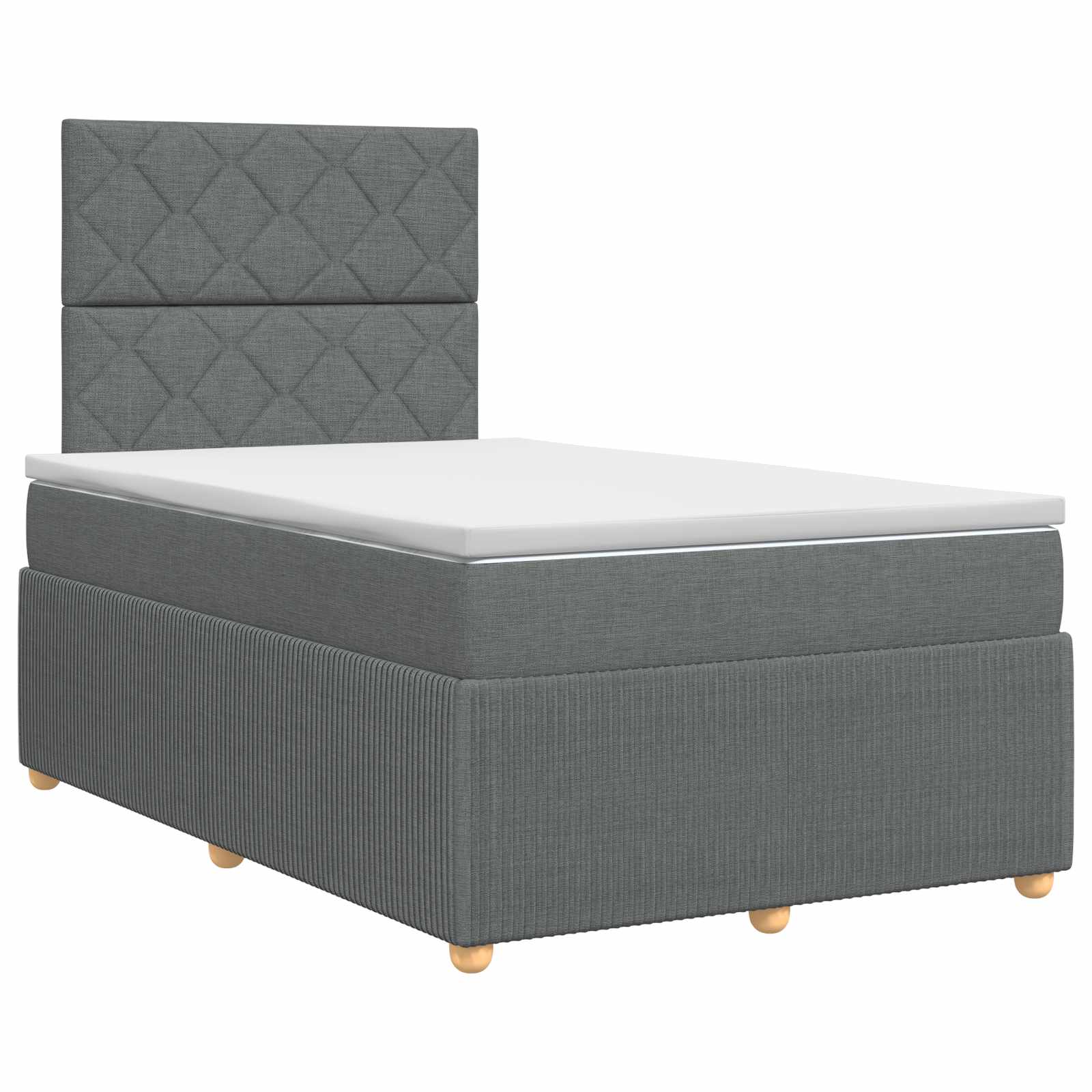 Boxspringbett mit Matratze Dunkelgrau 120 x 200 cm Stoff