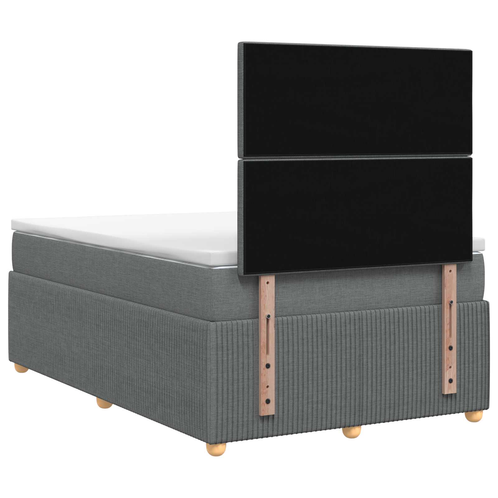 Boxspringbett mit Matratze Dunkelgrau 120 x 200 cm Stoff