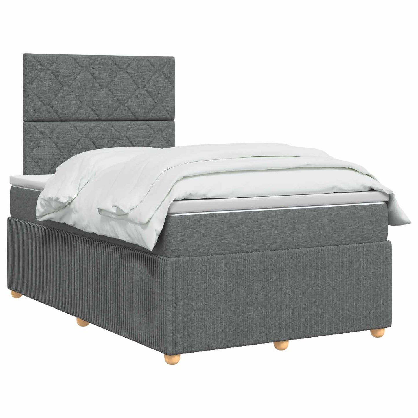 Boxspringbett mit Matratze Dunkelgrau 120 x 200 cm Stoff