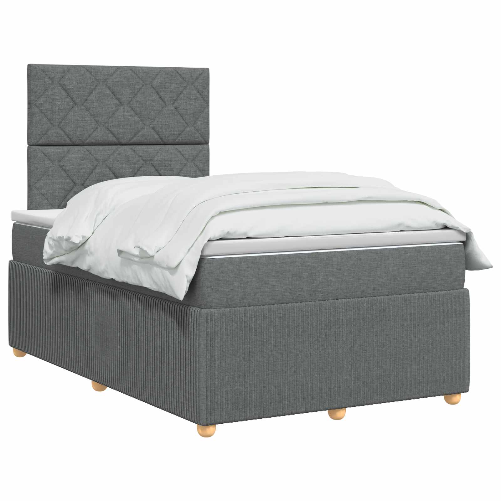 Boxspringbett mit Matratze Dunkelgrau 120 x 200 cm Stoff