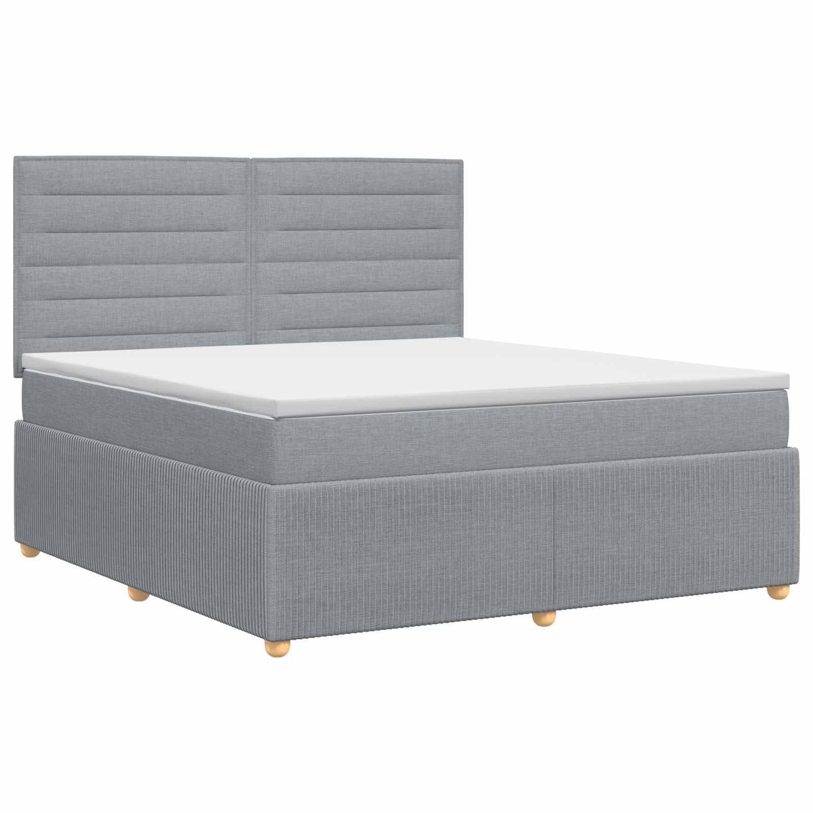 Boxspringbett mit Matratze Hellgrau 140 x 190 cm Stoff
