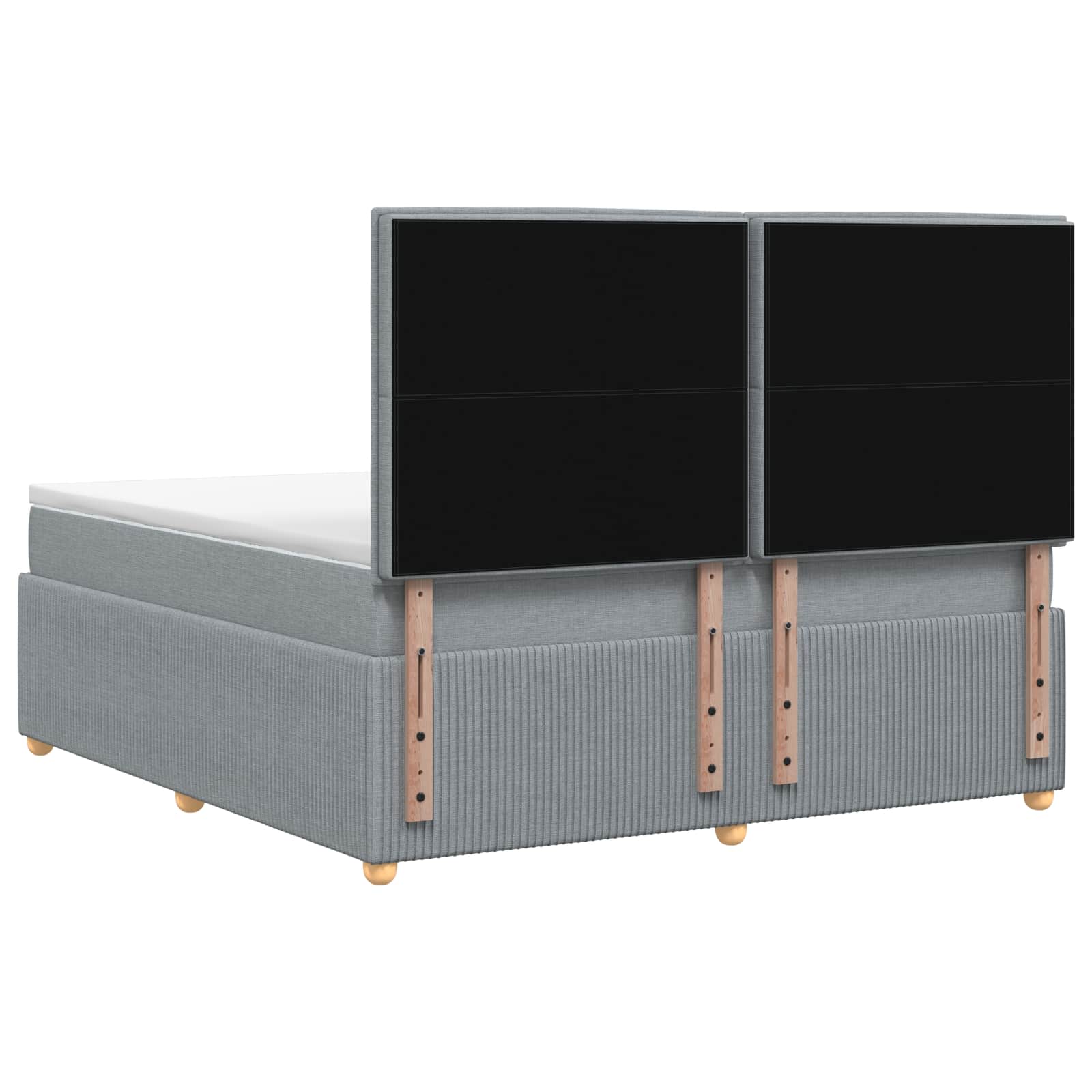 Boxspringbett mit Matratze Hellgrau 140 x 190 cm Stoff