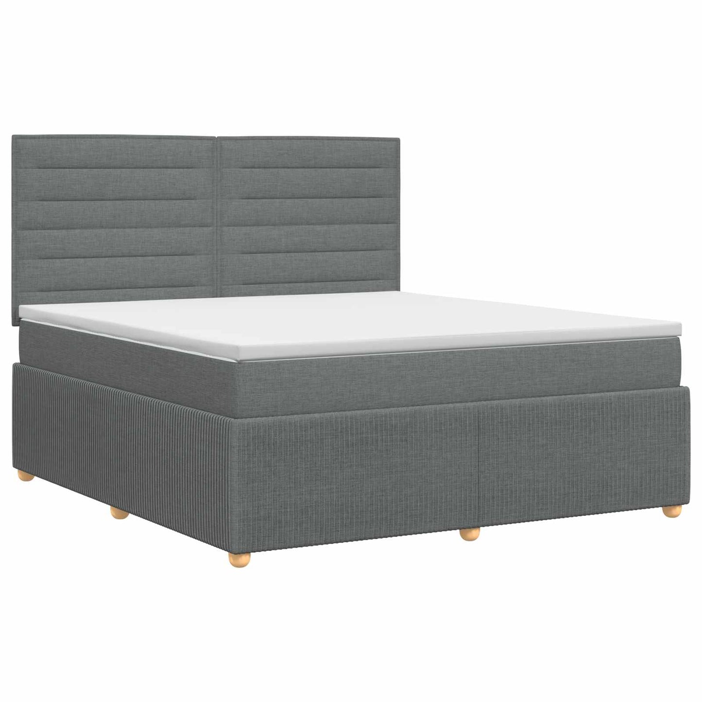 Boxspringbett mit Matratze Dunkelgrau 140 x 190 cm Stoff