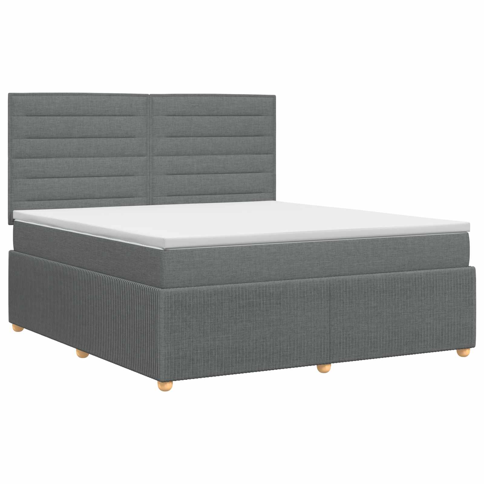 Boxspringbett mit Matratze Dunkelgrau 140 x 190 cm Stoff