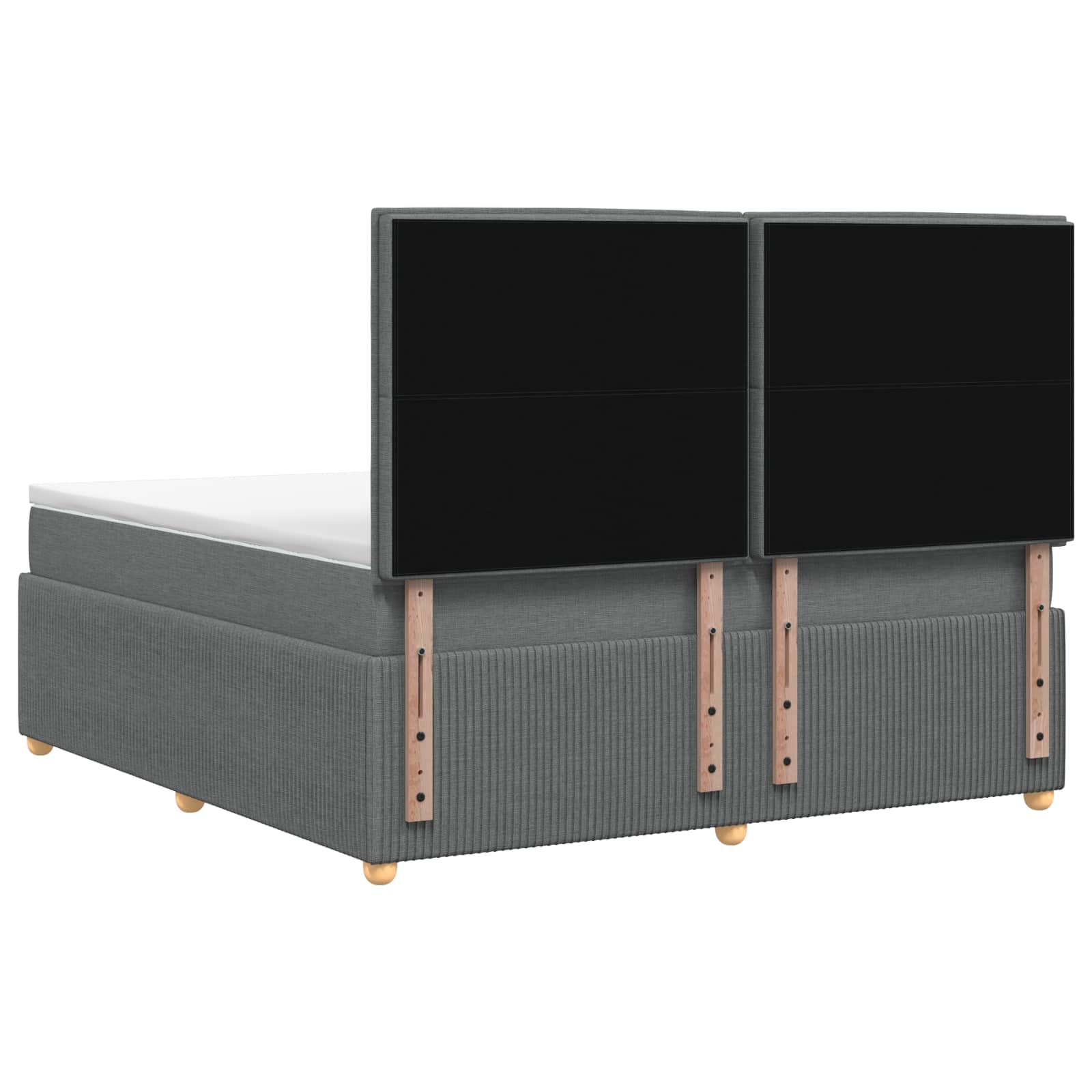 Boxspringbett mit Matratze Dunkelgrau 140 x 190 cm Stoff
