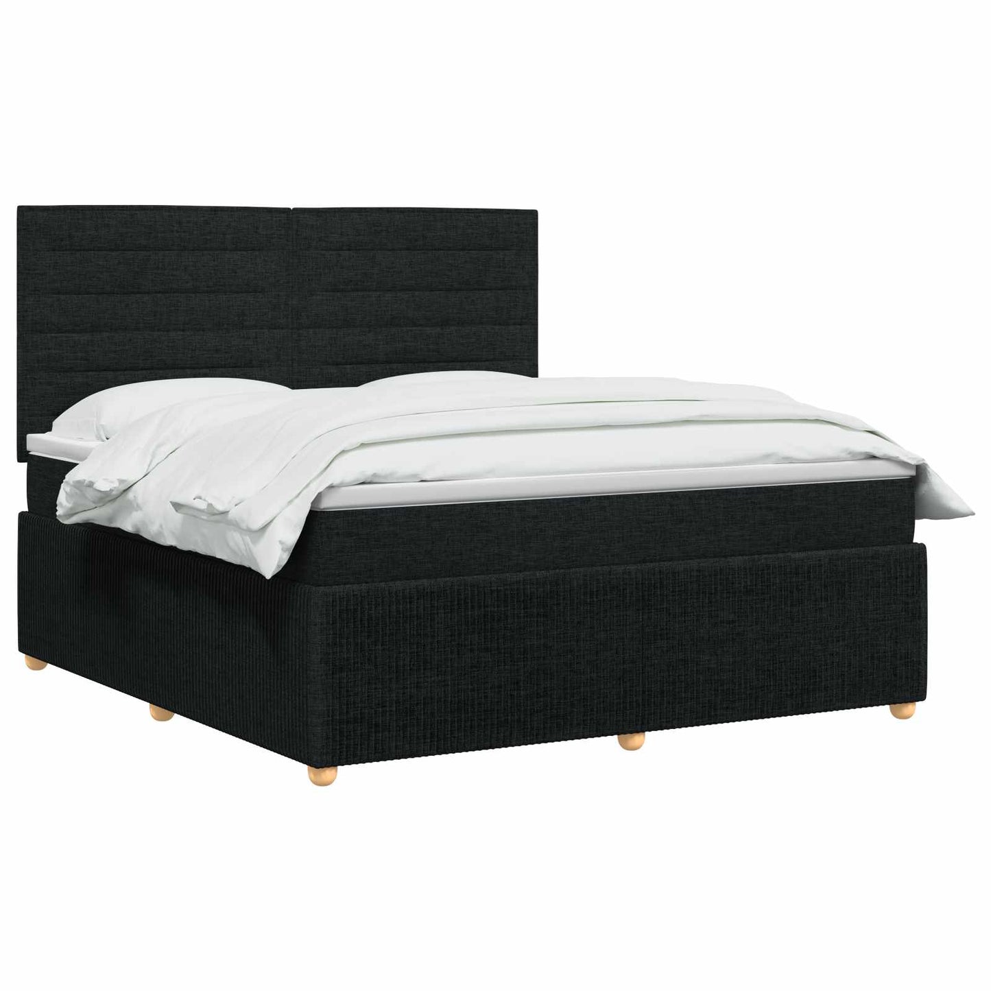 Boxspringbett mit Matratze Schwarz 140 x 190 cm Stoff