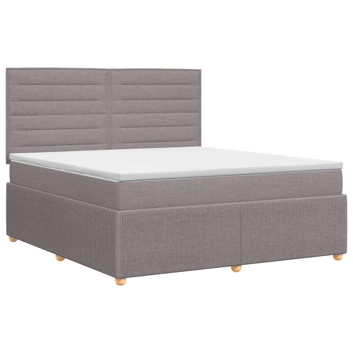 Boxspringbett mit Matratze Taupe 140 x 190 cm Stoff