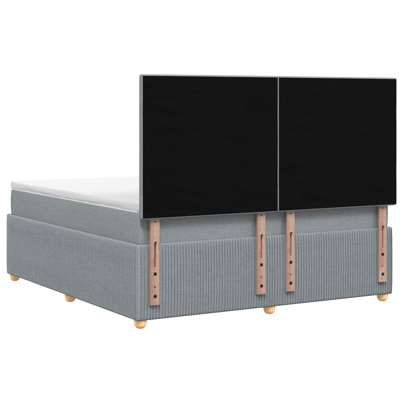 Boxspringbett mit Matratze Hellgrau 140 x 190 cm Stoff