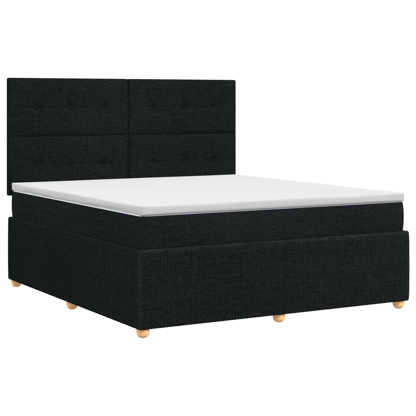 Boxspringbett mit Matratze Schwarz 140 x 190 cm Stoff