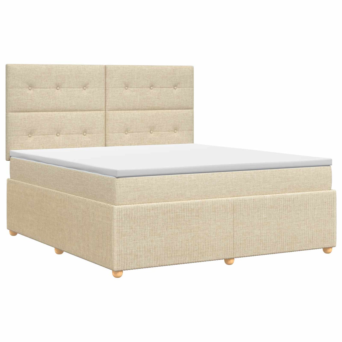 Boxspringbett mit Matratze Creme 140 x 190 cm Stoff
