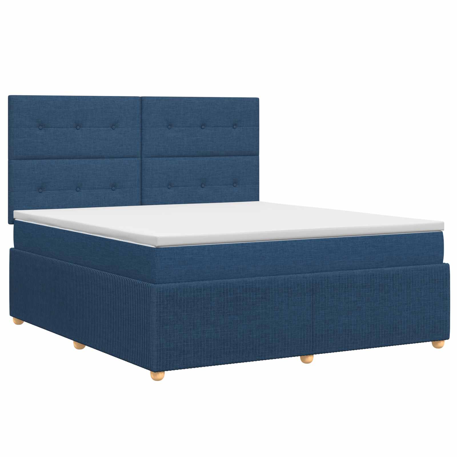Boxspringbett mit Matratze mit Kopfteil Blau 140 x 190 cm Stoff