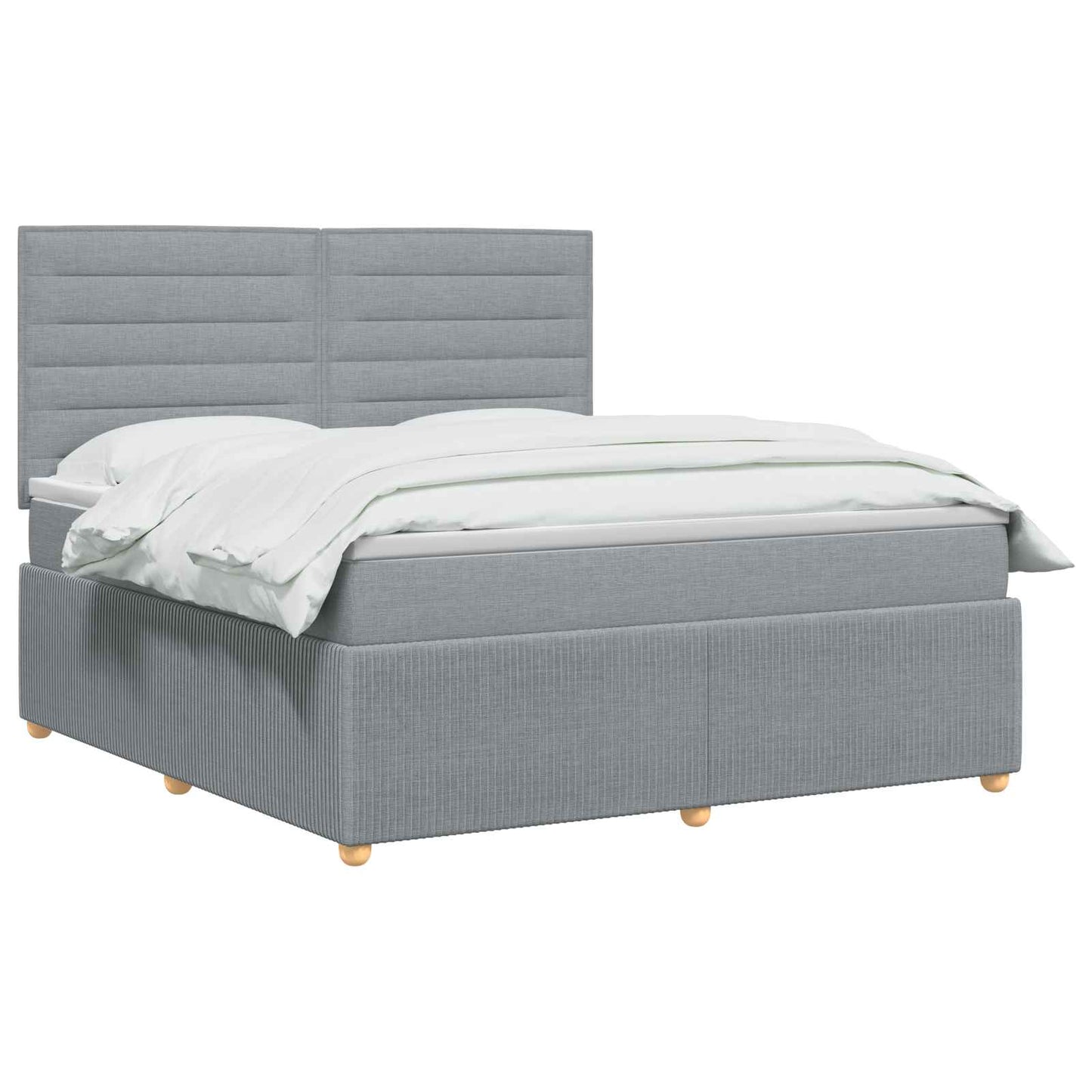 Boxspringbett mit Matratze Hellgrau 140 x 200 cm Stoff