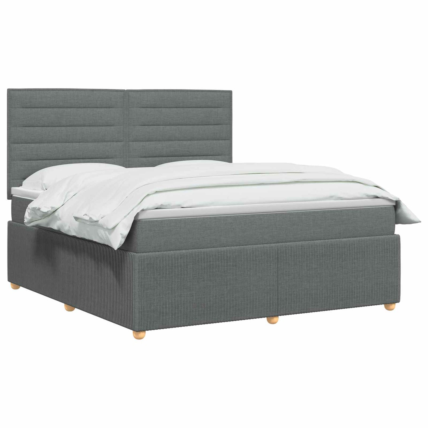 Boxspringbett mit Matratze Dunkelgrau 140 x 200 cm Stoff
