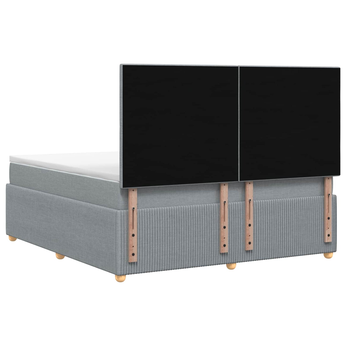 Boxspringbett mit Matratze Hellgrau 140 x 200 cm Stoff