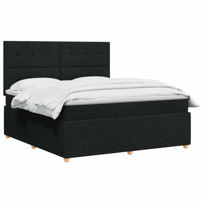 Boxspringbett mit Matratze Schwarz 140 x 200 cm Stoff