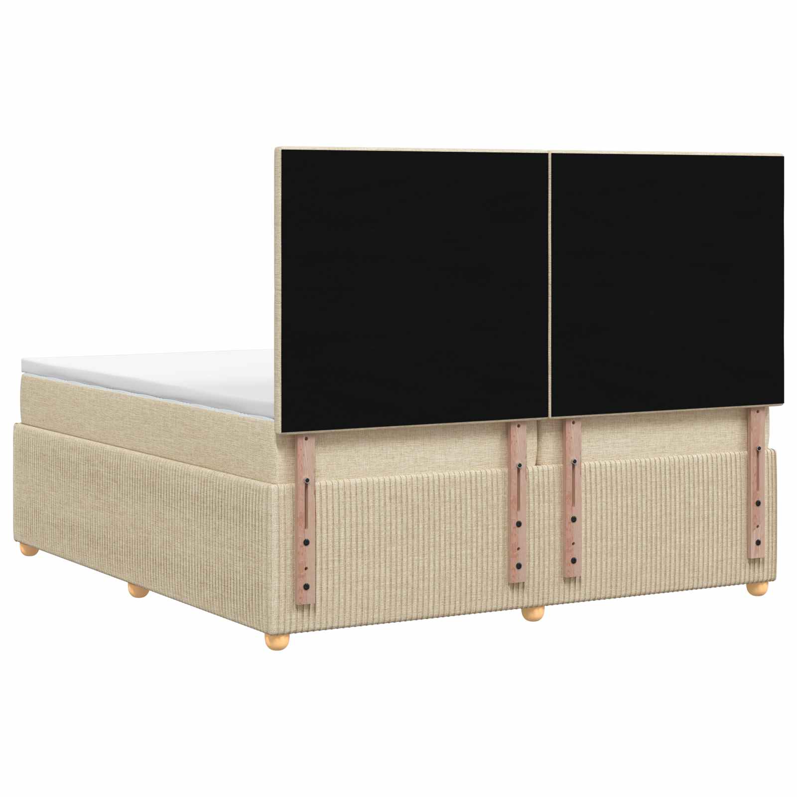 Boxspringbett mit Matratze Creme 140 x 200 cm Stoff